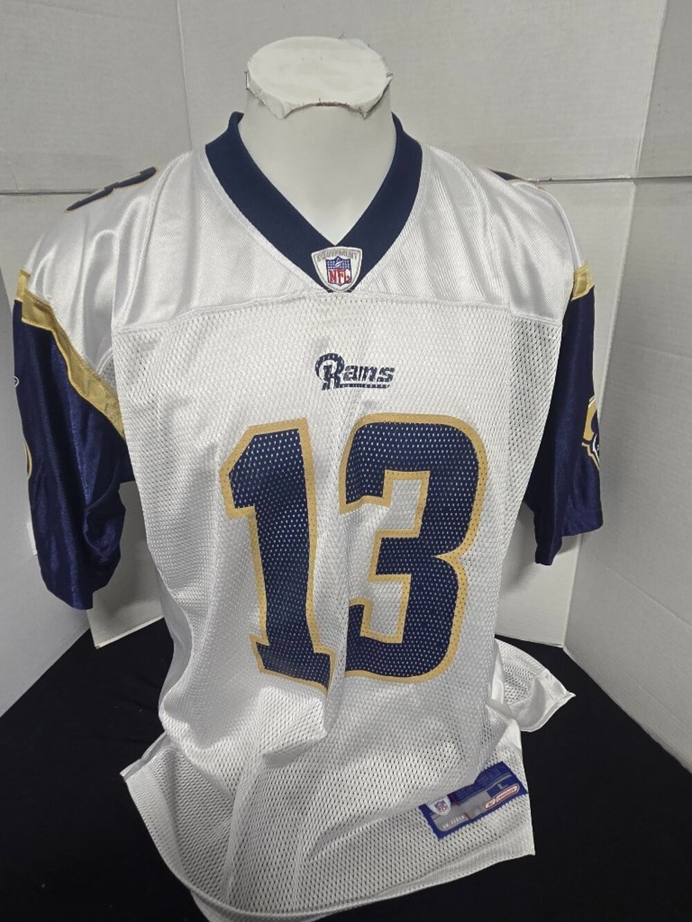 Reebok Kurt Warner #13 St. Louis Rams White NFL Jersey Men's Large
